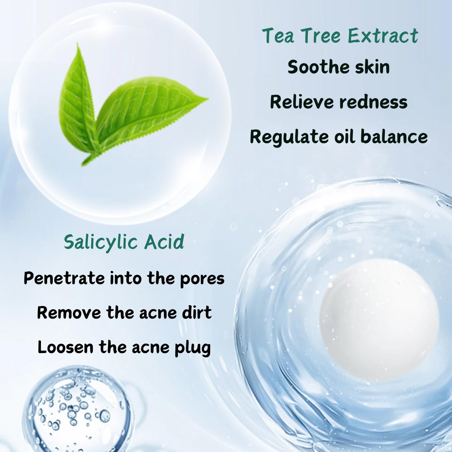 Acne Treatment Skin Care Kit - Salicylic Acid Skin Care Set - Acne Treatment for Face - Skin Care for Teens 10-12 - Salicylic Acid Serum,Clean Foam,Toner,Face Cream - Christmas Gifts Acne Kit