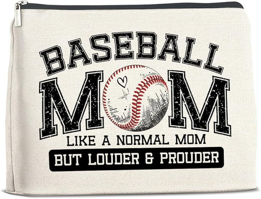 Baseball Mom Gifts for Women Makeup Bag Funny Baseball Mom Cosmetic Bag Zipper Makeup Pouch