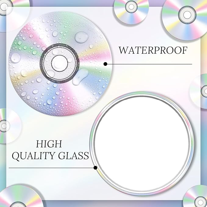 12Pcs Compact Mirror for Music CD Theme Party Supplies 2.76in Retro Eras Concert Party Pocket Mirror 1990s Disco Party 90s Round Makeup Portable for Girl Birthday Gifts Bachelorette Decorations