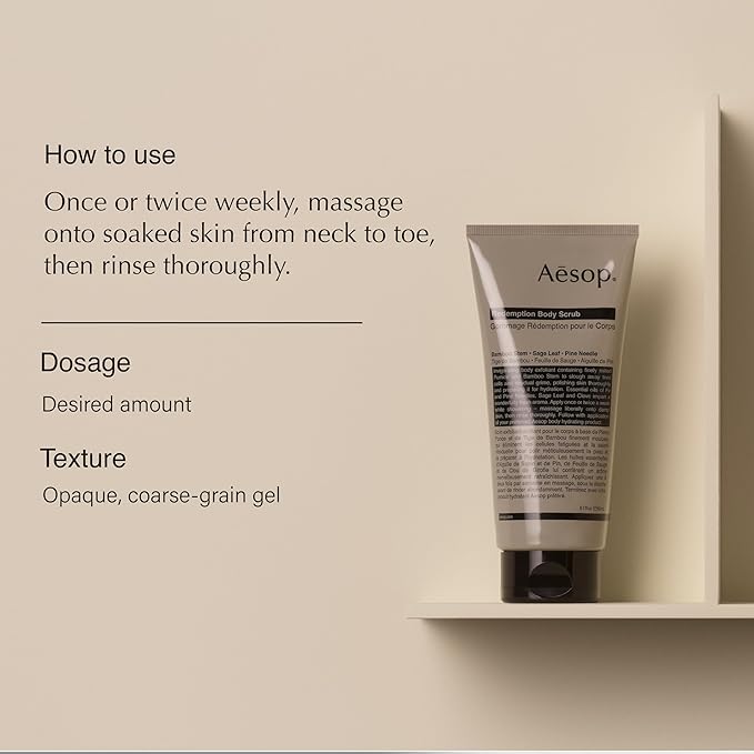 Aesop Redemption Body Scrub | Finely Milled Pumice and Aromatic Botanicals to Polish the Skin | 6.5oz / 180mL