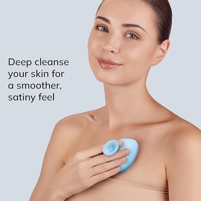 Body Brush | 4 in 1 | Cleansing Brush for The Entire Body | Professional Deep Cleaning | Soft Silicone Bristles | Ergonomic Two-Finger Design | Cleanses & Massages