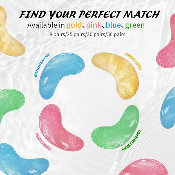 Under Eye Patches (8 Pairs), Aloe Vera Eye Masks for Dark Circles Puffy Eyes Undereye Bags, Collagen Eye Patches for Repair and Intensely Hydrate, Skin Care Gift for Her