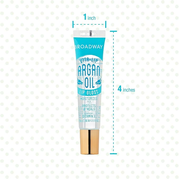 Ruby Kisses Broadway Vita-Lip Clear Lip Gloss (Argan Oil 6 Pack), Ultra-Hydrating & Soothing Formula with Multi-Vitamin Oils, High-Shine Non-Sticky Finish, Protecting Glossy Lip Balm With Vitamin E