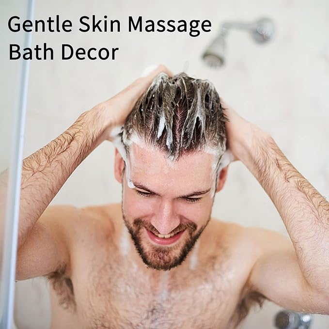 Amazerbst 6 Pack Bath Sponges Mesh Balls Shower Loofahs Wash Back Body Cleaning Scrubber Exfoliator Loofah Sponge Bathing Accessories Women Men