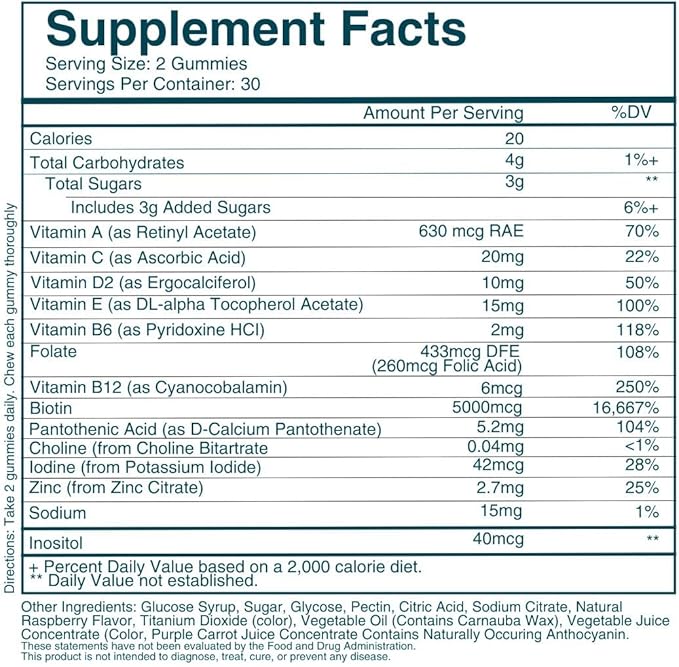 WEEM Hair Skin and Nails Gummies - Supports Healthy Hair - Vegan biotin Vitamins for Women & Men Supports Faster Hair Growth, Stronger Nails, Healthy Skin, Extra Strength (2)