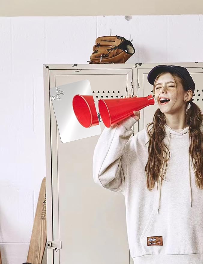 Magnetic Locker Mirror 4"x6" Small Real Glass Frameless Mirror with Magnetic Backing for School Locker, Bow School Locker Makeup Mirror for Girls Bathroom Refrigerator Dorm Gym Office Cabinet Home