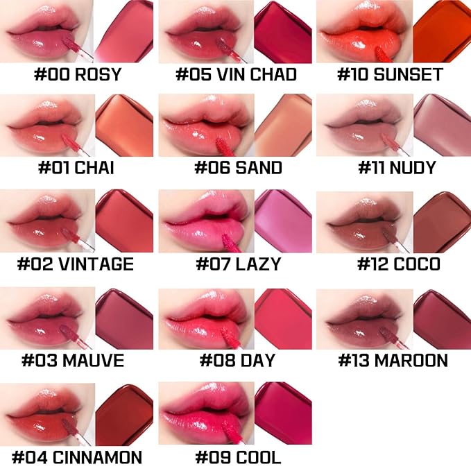 BBIA Glow Lip Tint – Lip Plumping, Volume Up Glossy Lip Stain, Naturally Moisturize, Lightweight, Long-Lasting, Vivid Color, Comfortable Glowy Texture, Non-Sticky, Non-Dry, 3.2g (#00 ROSY)