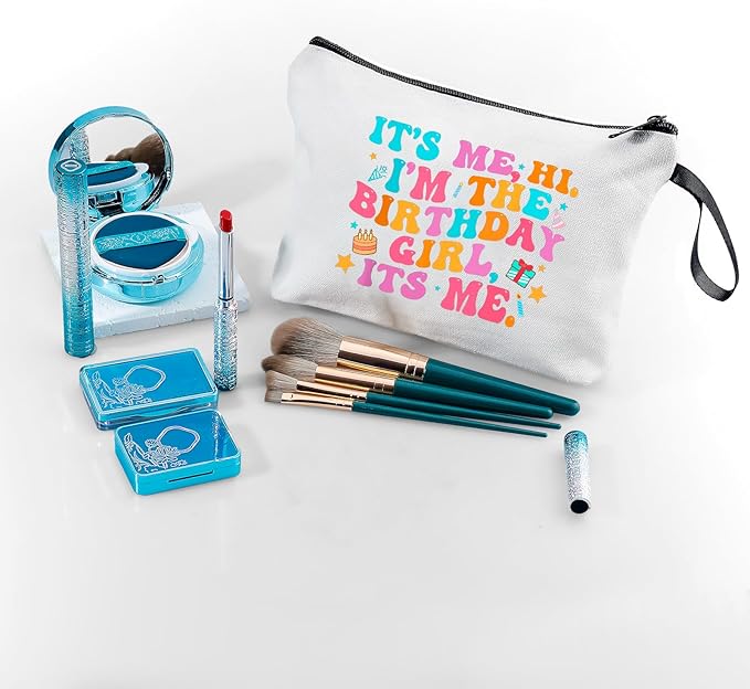 Birthday Funny Gifts for Women Friend Fans Teen Sister Bestie Music Lovers Makeup Bag Its Me Hi Im the Birthday Girl Its Me