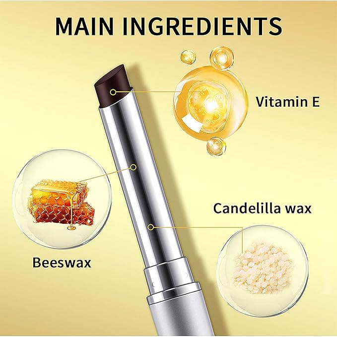 2Pcs Honey Lipstick Tinted Lip Balm, Black and Pink Lipstick, Hydrating Natural Glossy Lip Balm, Sheer Lightweight Color, Moisturizing Lip Makeup Lip Care Balm for Repairing Dry Lips