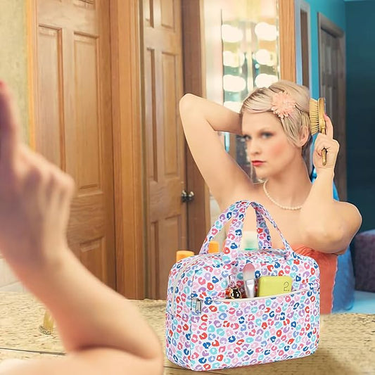 Makeup Bag for Women Cosmetic Bag Large Make Up Organizer Travel Toiletry Bags Waterproof Zipper Tote Pouch Purse for Girls