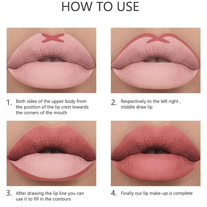 6PCS Matte Lip Liner Set - Premium Waterproof Brown Lip Pencils for Defining & Filling Lips, Long-Lasting Smooth Lip Makeup, High Pigmented Lip Liner Pack for Perfect Nude & Natural Looks