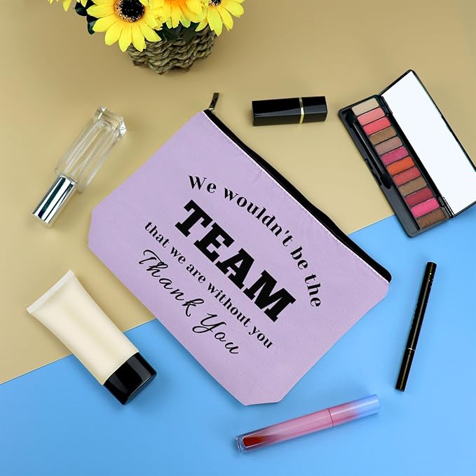 Boss Leader Appreciation Makeup Bag for Women Employee Manager Supervisor Coach - Thank You Gift Purple Cosmetic Bag for Boss Day Birthday Thanksgiving - Oxford Cloth Travel Makeup Pouch