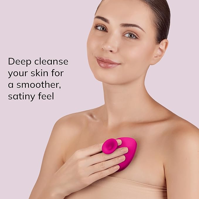 Body Brush | 4 in 1 | Cleansing Brush for The Entire Body | Professional Deep Cleaning | Soft Silicone Bristles | Ergonomic Two-Finger Design | Cleanses & Massages