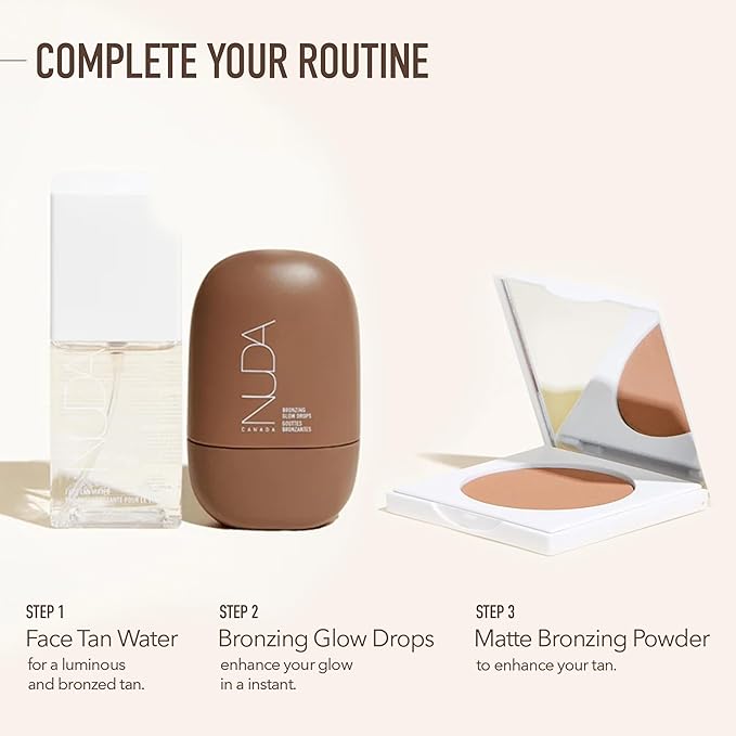 Nuda Bronzing Glow Drops | Squalene, Ginger, Lavender, & Moringa-Infused Face Bronzing Drops | Lightweight, Washable Bronzer Drops | Cruelty-Free, Paraben-Free, & Sulfate-Free Bronzing Serum, (30 mL)