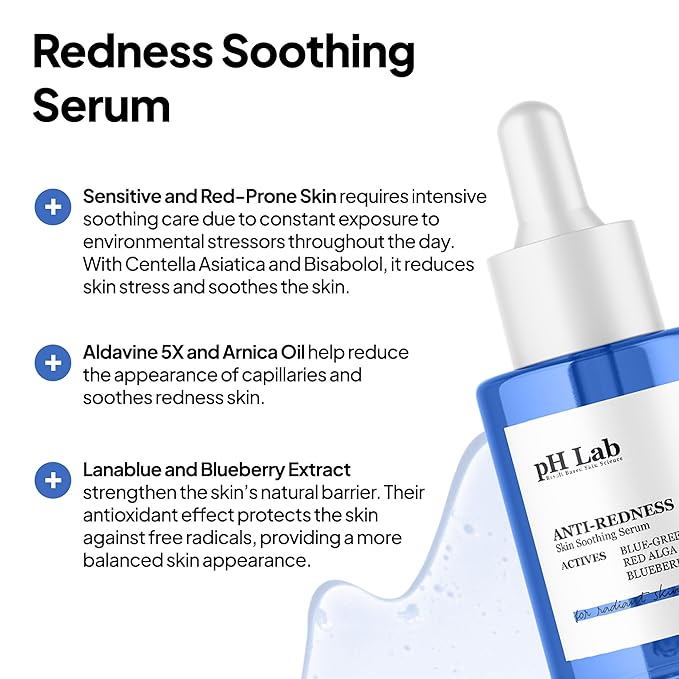 Anti Redness Serum, Reduces Capillary Cracks Appearance, Evens Skin Tone, Skin Soothing and Redness Reform Serum, 1.01 Fl Oz (Pack of 1)
