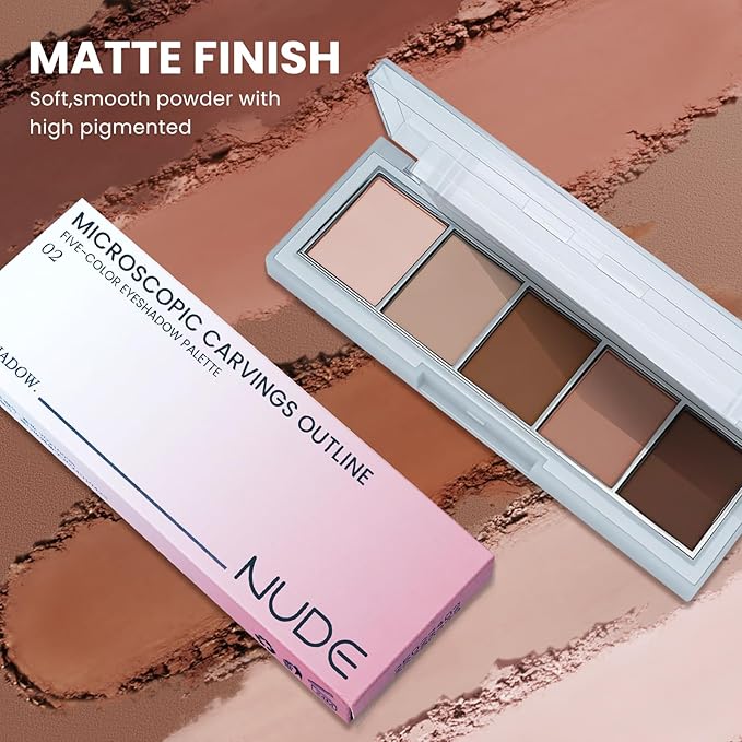 5 Colors Mini Neutral Naked Eyeshadow Palette for Brown Eyes,Nude Brown & Taupe Natural Eye Shadow Palette Makeup,Velvety Matte Finish,Travel Size,Highly Pigmented Long Lasting Waterproof.(06#)