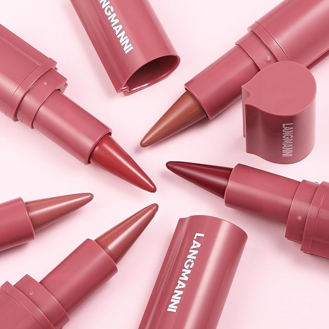 BestLand 6Pcs 2 in 1 Lip Liner and Lipstick Lip Combo Set - 24 Hours Long-Lasting, Nude & Matte Velvet Ombre Effect Gradient Lip Liner, Smudge-Proof, Waterproof, Easy to Apply Gradient Lips Makeup