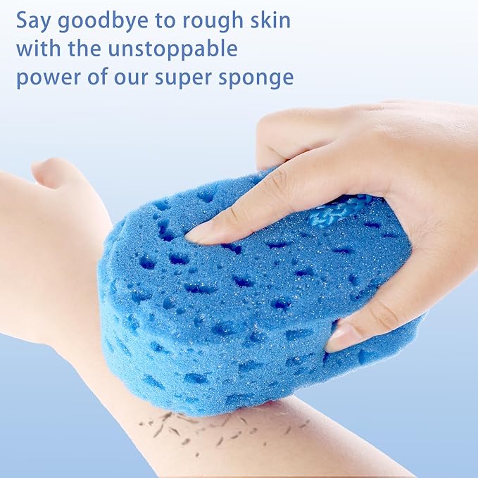 3 Pcs Exfoliating Bath Sponge Soft Shower Sponges for Women Reusable Body Sponges for Men Washing Scrubber