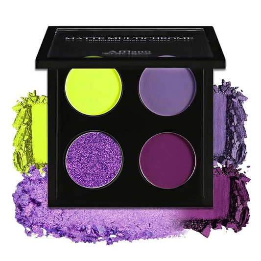 Afflano Duochrome Eyeshadow Palette, Multichrome Purple Eyeshadow Palette, Ultra-Pigmented Purple and Yellow Shades, Matte Metallic Finish