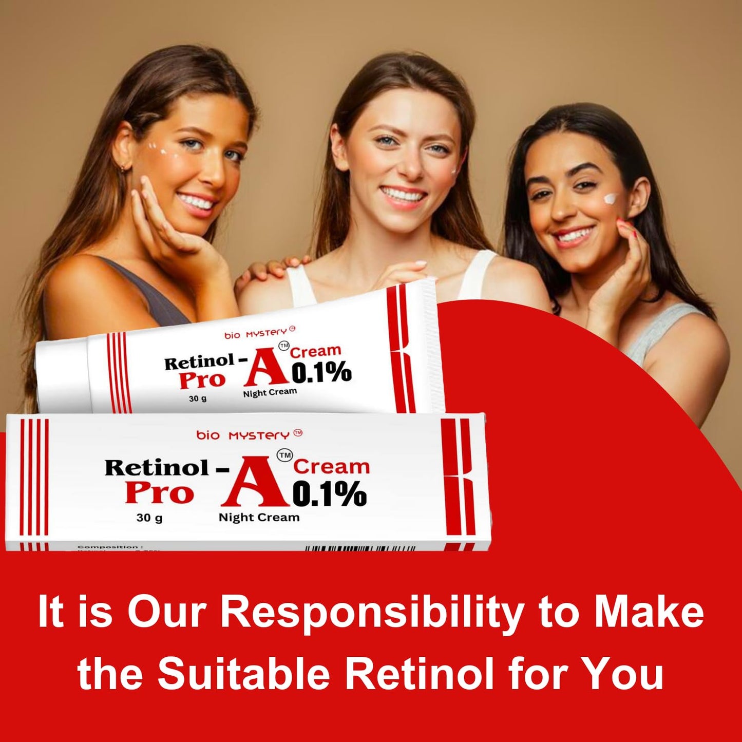 Bio Mystery Retinol Pro Night Cream 0.1 (30 Gram / 1.0 Oz) for Beginners Pro Night Cream, Face Moisturizer for Wrinkle Reduction, Non-Greasy Formula for Daily Use 1.0 Oz