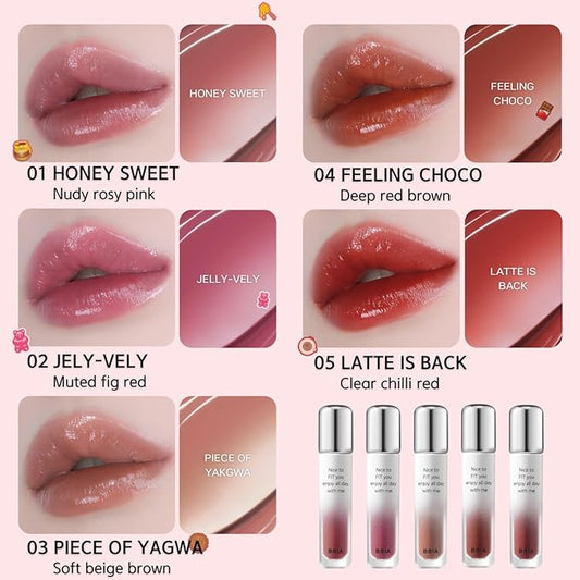 BBIA Water Fit Tint - Extreme Persistence Long-Lasting Watery Glow Fixing Tint Lightweight High Pigment Clear Colors Non-Smudging Glowy Finish Korean Daily Lip Makeup (05 LATTE IS BACK, Pack of 1)