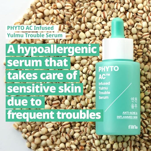 Phyto ac Infused Yulmu Trouble Serum, Korean Natural Facial Serum for Smooth Skin, Sensitive Skin, Redness Reducing and Soothing Serum, Korean Skin Care, 1.52 Fl Oz