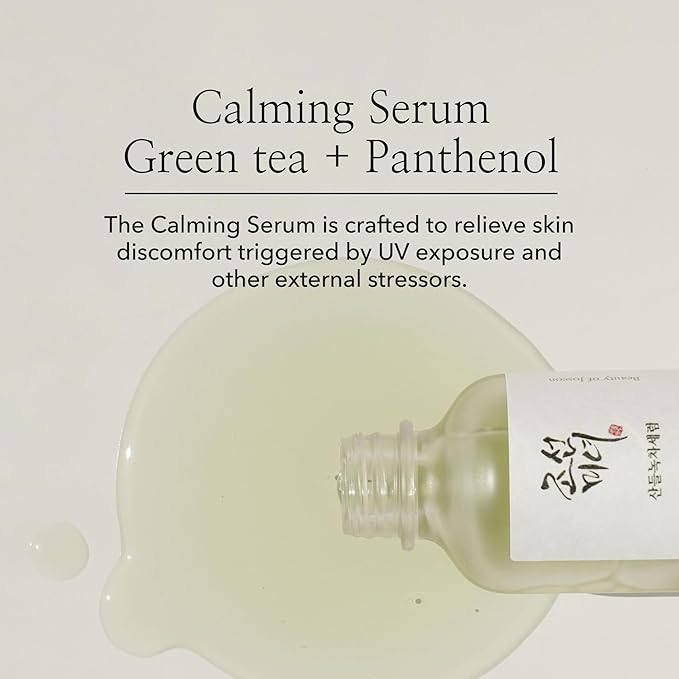 Beauty of Joseon Calming Serum Green Tea Panthenol Soothing, Moisturizing Sensitive, Acne-Prone, UV Irritated Skin, Daily Korean Skin Care for Men and Women, 30ml 1 fl.oz