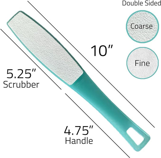 1 ALAZCO Double Sided Foot File Pumice Ergonomic Handle Scrubber Immediate Result Smooth Feet Heel Scraper Exfoliate Buffer Dead Skin Callus Corn Emery Fine & Coarse Pedicure Tool