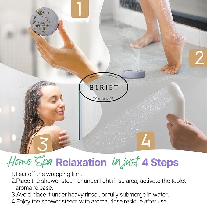 Shower Steamers Aromatherapy Blriet, Stocking Stuffers for Women, Teen Girls, Wife and Her, Christmas Gifts for Women and Mum, White Elephant Gifts for Adults, Birthday, Spa - 8 Pack