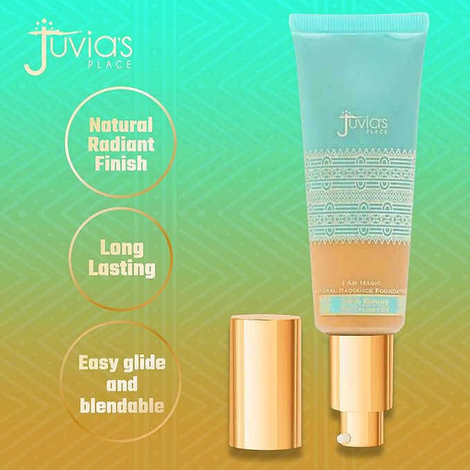 Juvia's Place I Am Magic Natural Radiance Foundation - 515Bombay - Full Coverage Liquid Foundation Makeup for Dry, Mature, Aging, and Combination Skin - Lightweight Longwear Base with Radiant Finish