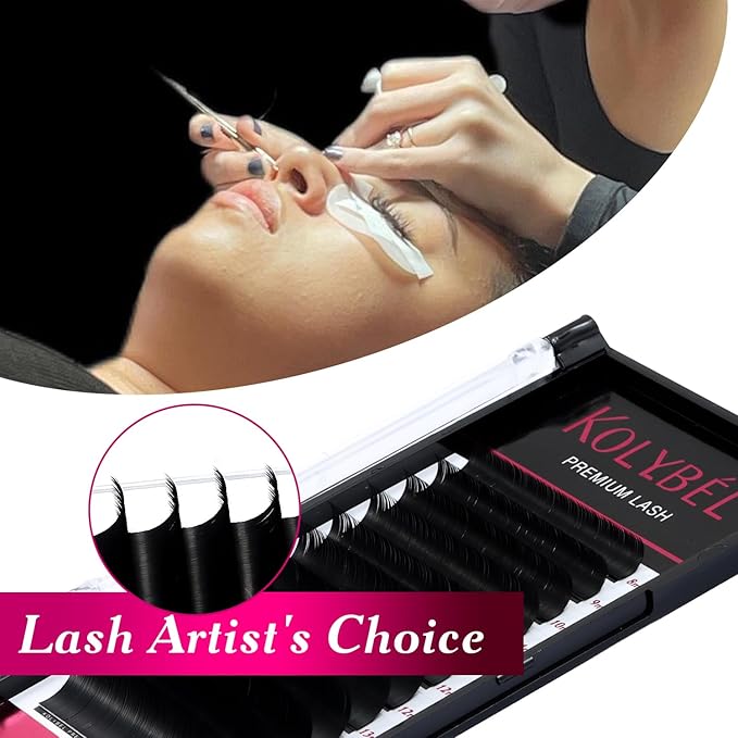 Premium Eyelash Extensions 0.15 D Curl 17mm Single Tray Premium Individual Lash Extensions, Silk Volume & Classic Lashes Soft Matte Dark Professional Eyelashes Extension Salon Use(0.15-D-17mm)