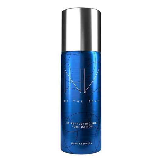 NV BB Perfecting Mist Foundation Buildable Coverage Professional Airbrush Makeup with Plant-based Stem Cell Polypeptides, Vitamins A, D, E and Aloe, 1.5 ounces, Warm Honey