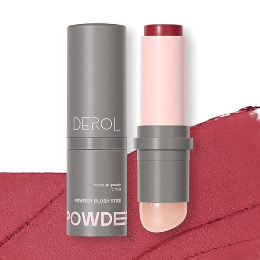 Cream to Powder Blush Stick, Built-In Jelly-like Silicone Makeup Applicator, Buildable & Blendable, Multi-use Blush Makeup Stick for Cheeks, Lips and Eyes, 03 NEVER TOO MUCH