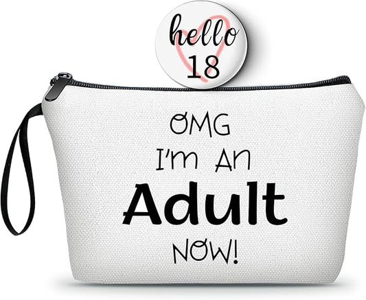 18th Birthday Gifts for Girls, 18 Year Old Girl Birthday Gifts, Makeup Bag With Mirror, Birthday Gift for Daughter, Sister, Friend, Girl, Teen,Christmas Gifts