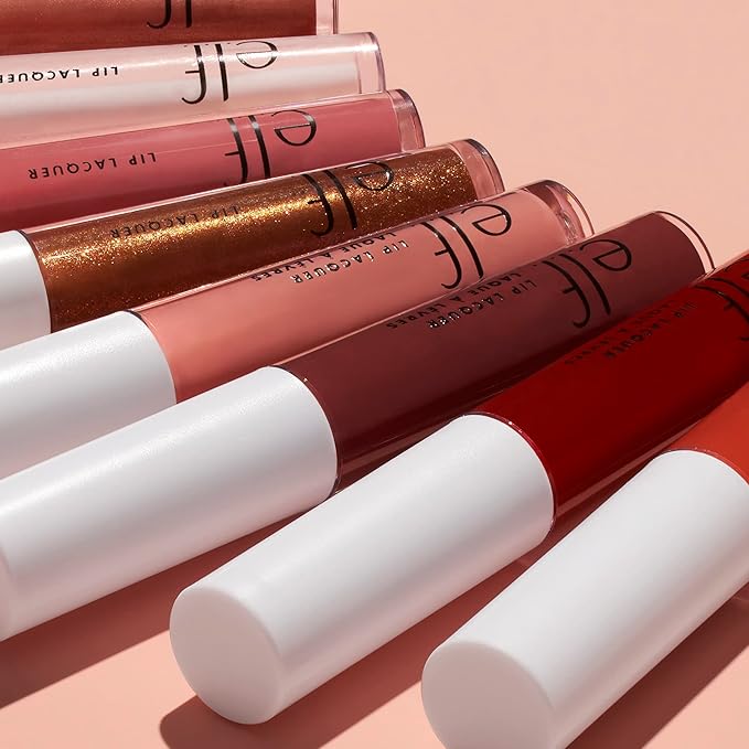 e.l.f. Lip Lacquer, Nourishing, Non-Sticky Ultra-Shine Lip Gloss With Sheer Color, Infused With Vitamins A & E, Vegan & Cruelty-Free, Cherry Bomb (Pack of 2)