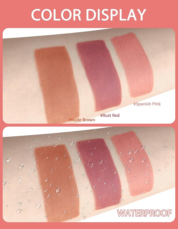 2PCS Matte Lipstick Lip Liner Pencil With Sharpener, Lipstick Set, Moisturizing Smooth lip liners, High Pigmented and Long-lasting, Smudge-proof & Waterproof Lip Crayon For Women Makeup