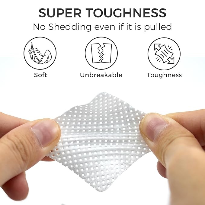 2000PCS Lint Free Nail Wipes White, Non-Woven Nail Polish Remover Pads - Soft Lint Free Wipes for Gel Fingernails - DIY Fingernails Salon Supplies