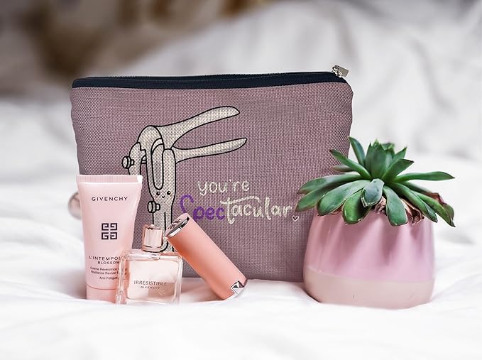 Ayxvt OBGYN Cosmetic Makeup Bag - Medical Office Decor, Midwife Gifts, Gifts Ideas for Doctors (Purple)