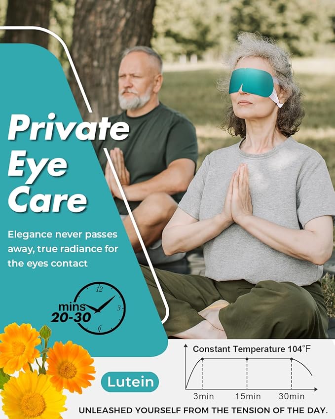 16 Packs Steam Eye Mask Lutein, Heated Eye Masks Bluebell Scent Relaxing Gifts for Women Soothing Eye Fatigue Hot Sleep Mask, Warm Eye Compress for Dry Eyes, Disposable Eye Mask for Travel Essentials