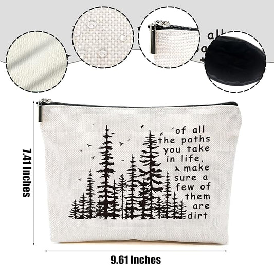 2pcs Camping Gifts for Women Makeup Bag, Travel Essential Cosmetic Bag Camping Essentials Inspirational Gifts for Women Female Girls Sister BFF Nature Lover, Glamping Toiletry Bags