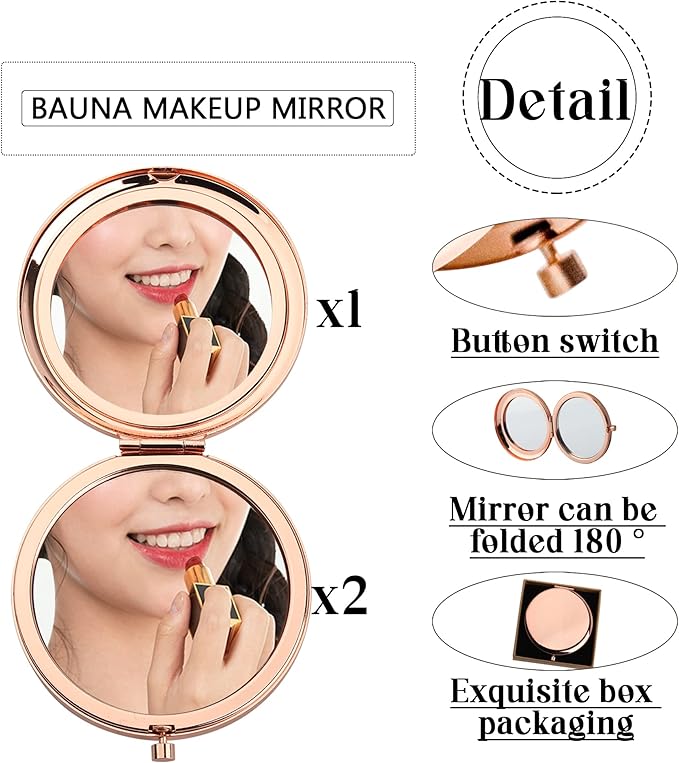 BAUNA Cowgirl Makeup Mirror Western Themed Pocket Mirror Forget Glass Slippers This Princess Wears Boots (Cowgirl Makeup Mirror)