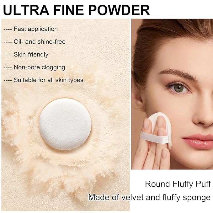 Mineral Setting Powder, SPF 35, Sunscreen Fair Face Loose Blurring FinishingPowder, Sheer Coverage, Weightless and Oil Control, Extend Base Makeup(#02 Fair Setting Makeup)