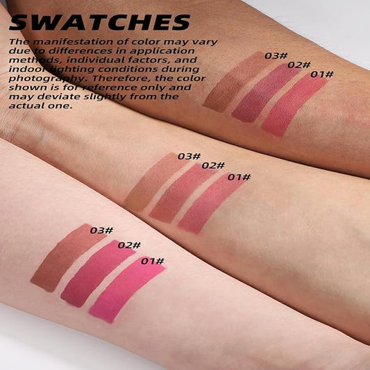 Peel Off Lip Stain Liner Set，3 Colors Lip Gloss Longlasting Waterproof Nonstick