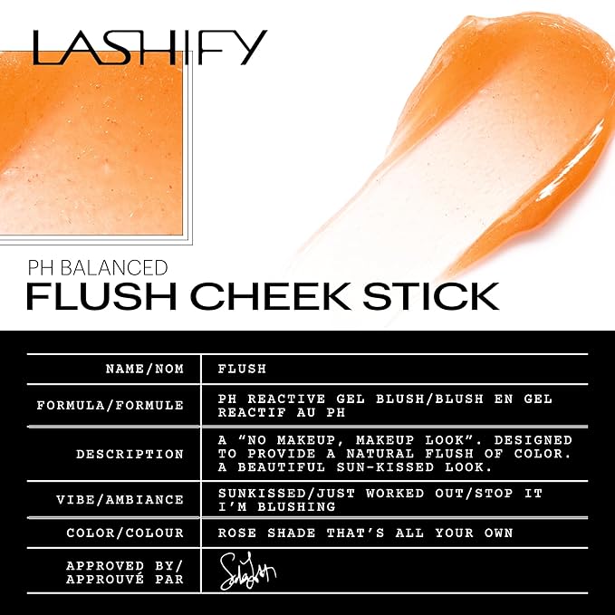 Lashify Flush for Cheeks and Lips - Compact All In One Stick - Sun-Kissed Glow for Cheeks and Lips