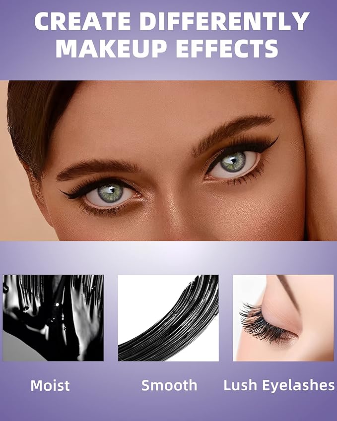 5D Purple Mascara Volume and Length,1Pcs Waterproof Smudge-Proof Color Mascara for Eyelashes,Volumizing Curling Defining Eye Lashes, Longlasting Fiber Colored rimel de pestañas for Women Eye Makeup