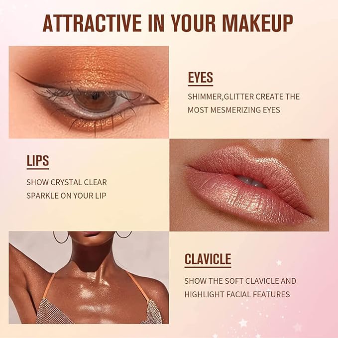 MEICOLY Liquid Highlighter,Long Lasting Liquid Luminizer Shimmer Stick,Waterproof Smooth Highlight Face Illuminator,Silky Natural Glow Makeup Sparkly Highlighters for Face,01 Enlighten