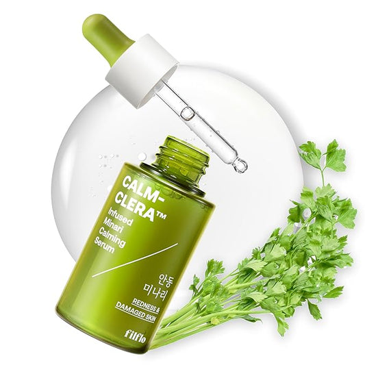 Calm-Clera Minari Calming Serum, Korean Spring Herb Facial Serum, Soothing and Calming for Sensitive Skin, Natural Skincare, Clean Beauty With Vitamin C, Korean Skin Care,1.52 Fl Oz