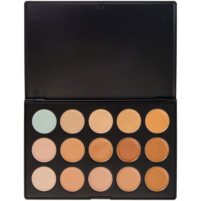 SHANY CONTOUR CAMO Professional Cream Foundation, Foundation Primer,Camouflage Concealer Makeup Palette - 15 Color Face Palette