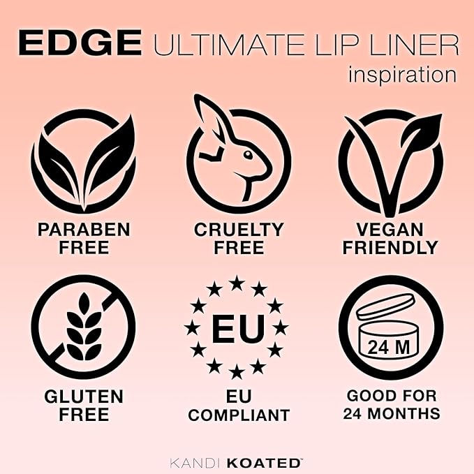 Kandi Koated Edge Lip Liner Pencil [Inspiration] Vegan Lip Liner | Paraben-Free, Cruelty-Free Formula with Vitamin E and C | Beauty & Makeup
