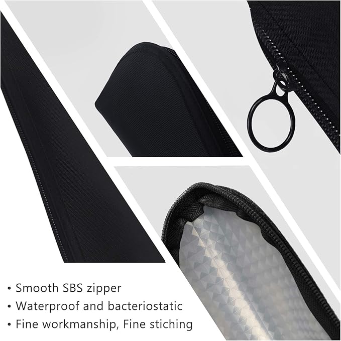 Aosbos Travel Makeup Brush Holder Bag, Small Cosmetic Pouch Organizer for Make Up Brush Traveling Case, Black Multi-functional Pouch